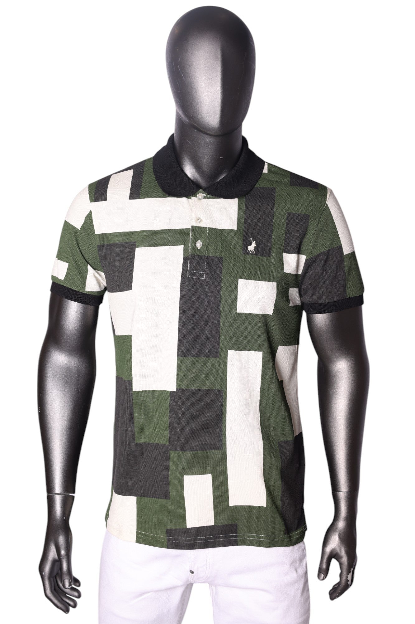 Polo Golfer Block Printed Multi